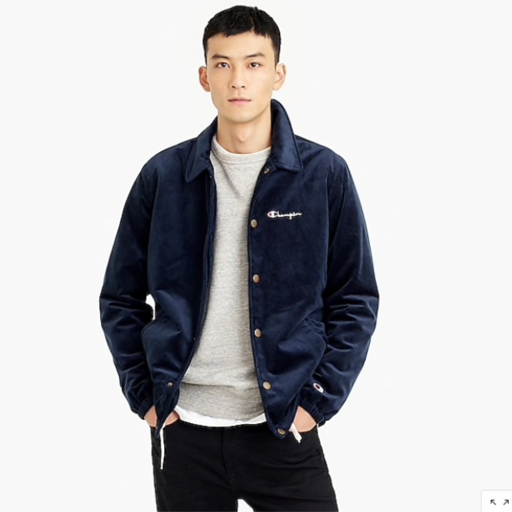 NEW CHAMPION x J.Crew Coach Navy Jacket  X-LARGE!